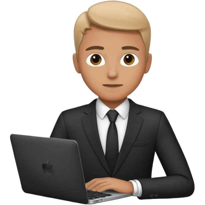 A marketer with a black macbook emoji