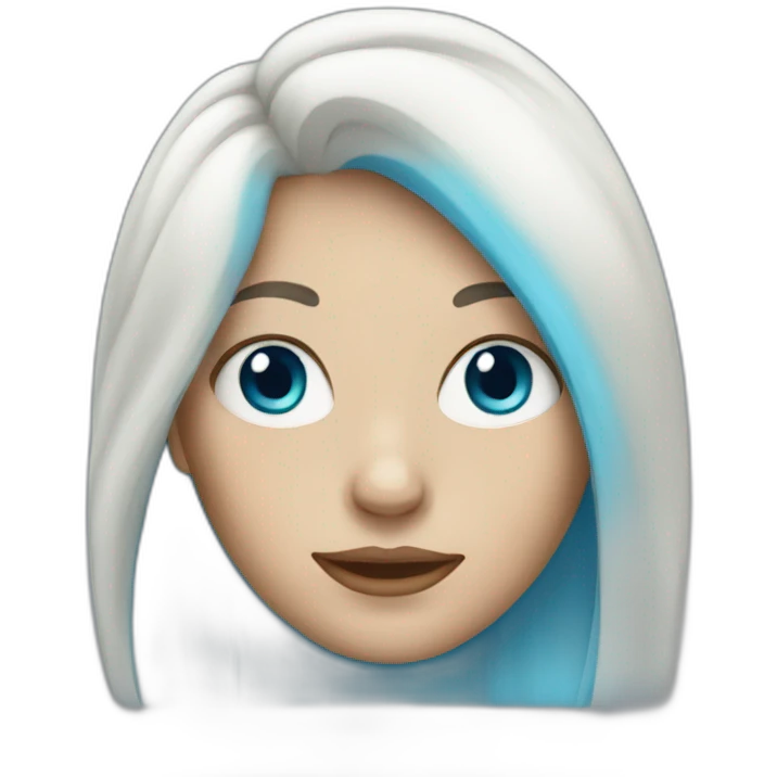 White woman with long blue hair emoji