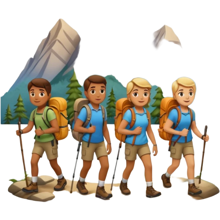 people wearing backpack to camping emoji