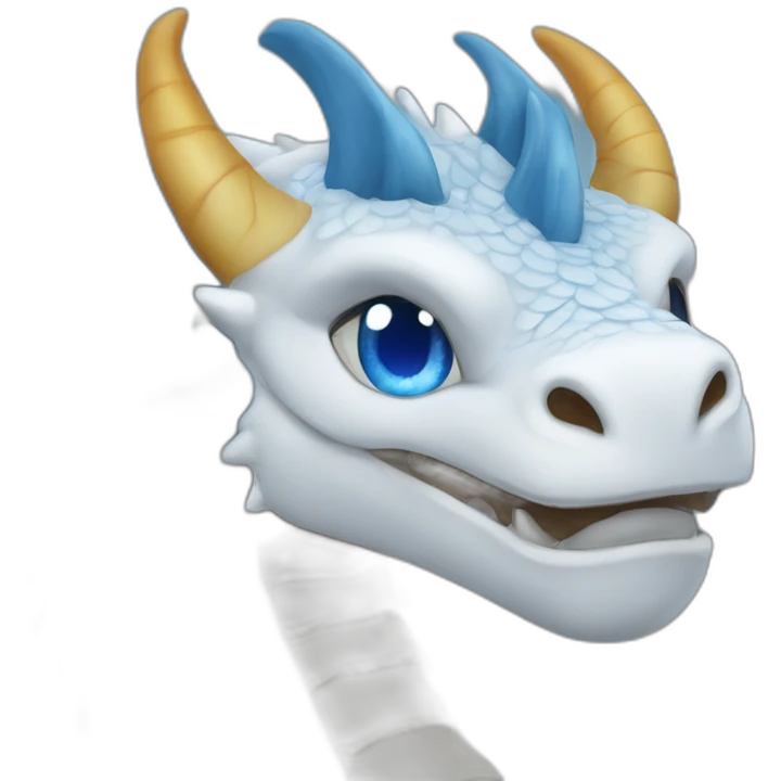 Dragon blanc au yeux bleus emoji