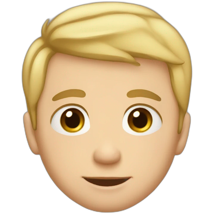 blond man with big cheeks, brown eyes, short hair and four babies emoji