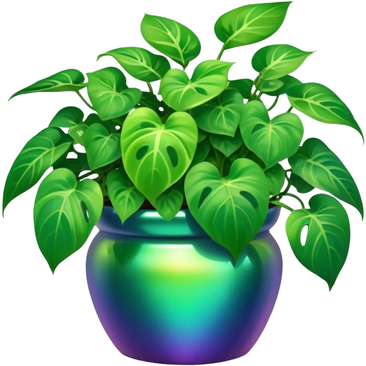 pothos in iridescent pot emoji
