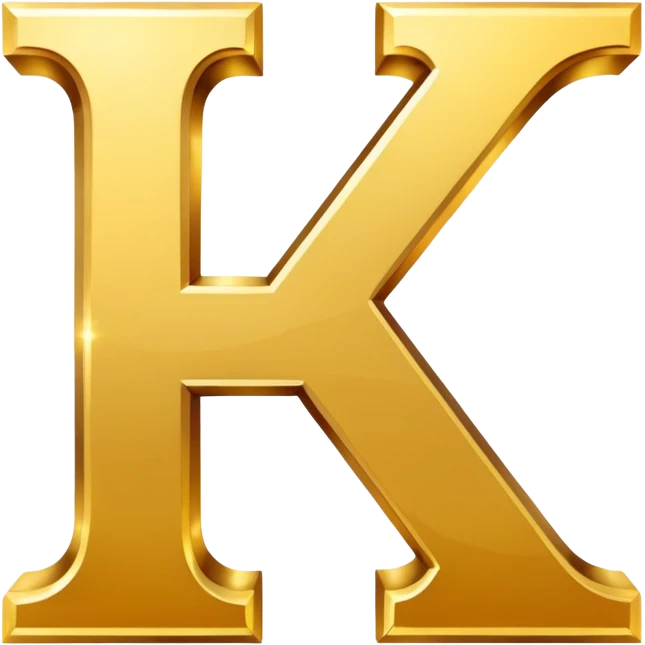 La lettre K en or emoji