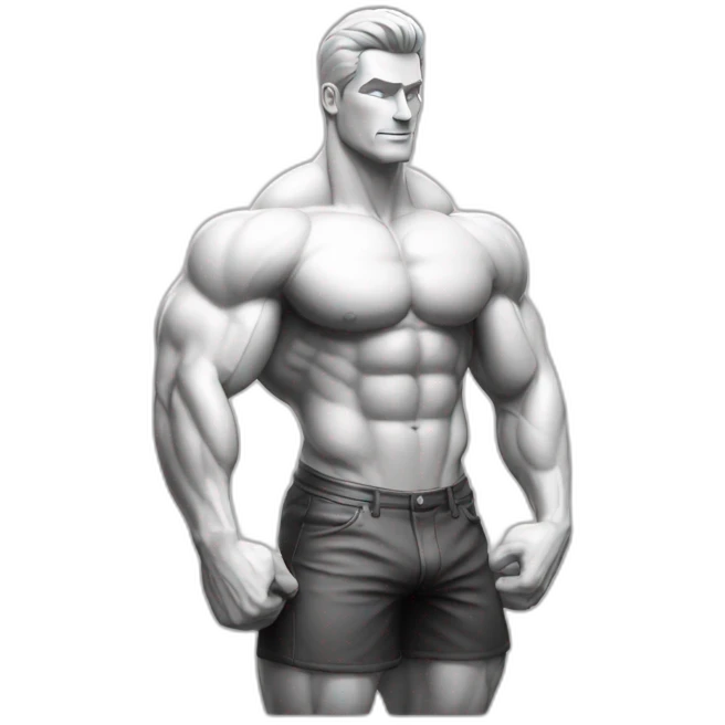 handsome white bodybuilder triceps emoji