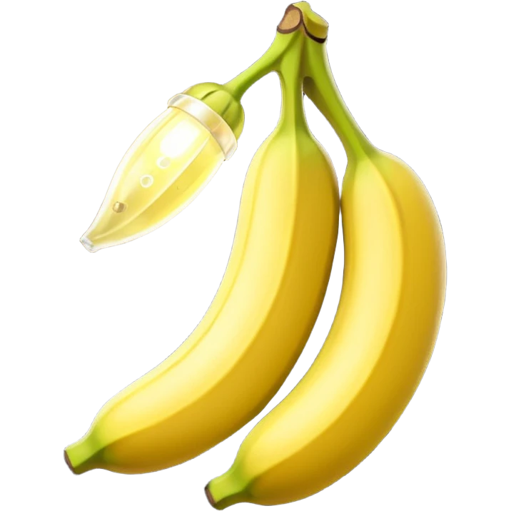 Banana wrapped in small glowing lights. emoji