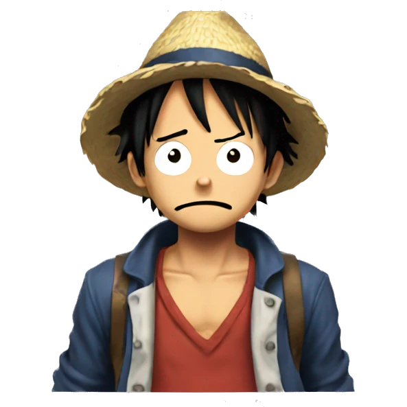 Luffy looking confused emoji
