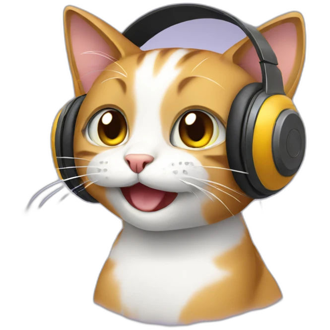 cat with headphones emoji