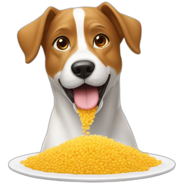 Un chien qui mange du coucous emoji
