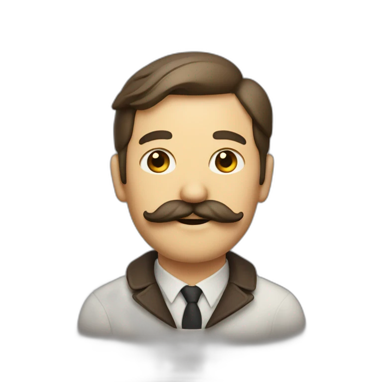 Homme avec une moustache carrée emoji