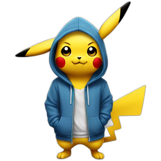 Pikachu wearing a hoodie emoji