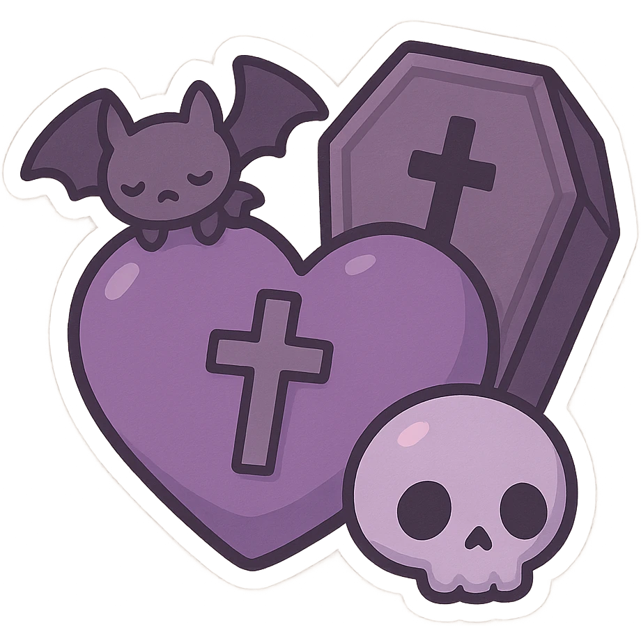 Purple goth object emoji