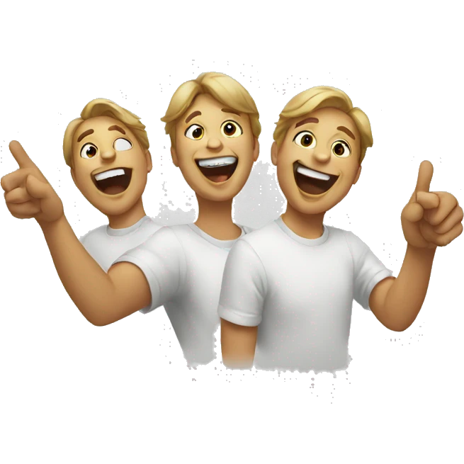 people laughing and pointing emoji