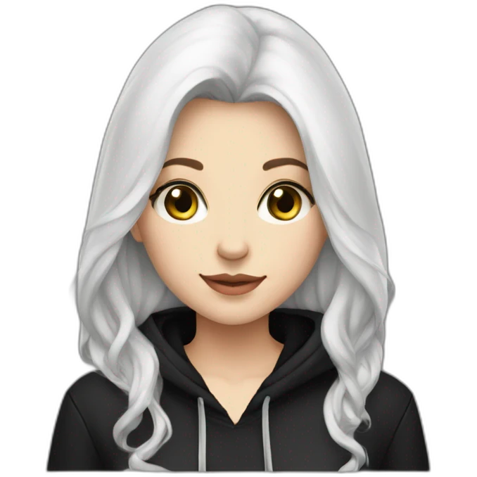 beautiful white girl in black hoodie emoji