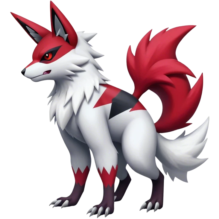 Edgy Cool Beautiful Zangoose-Zoroark, full body emoji