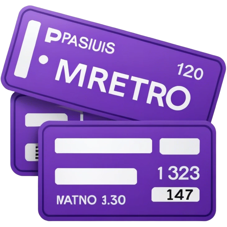 Parisien metro purple ticket  emoji