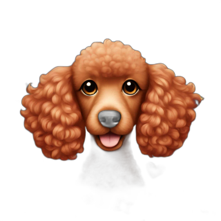 red poodle with hearts and stars  emoji