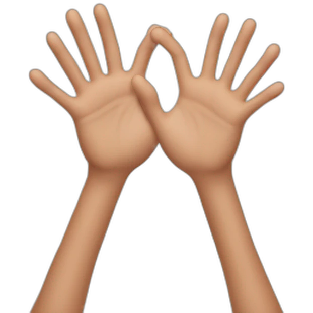 cœur avec mains emoji