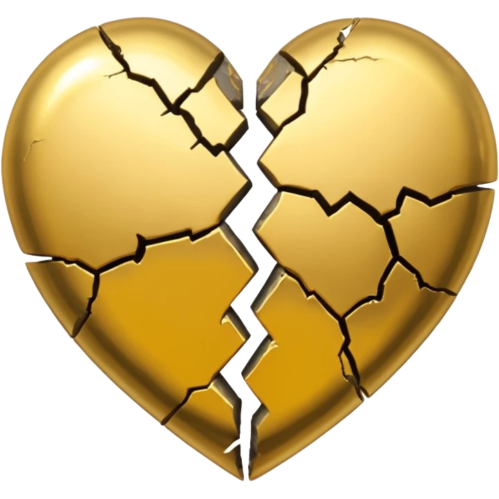 Make a heart with one crack down the middle making it split into two. Fill the crack with gold emoji