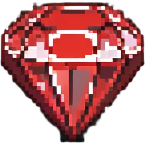 red diamond, glowing pixel art emoji