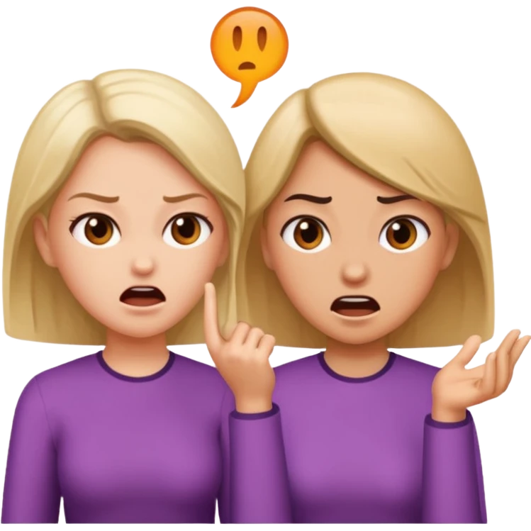Hija peleando con mamá  emoji