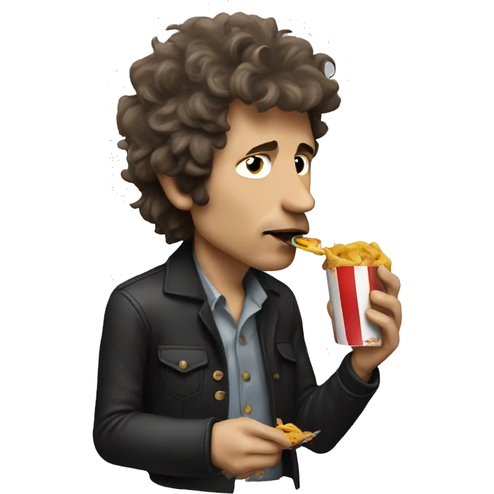 Bob Dylan eating a cassete ta emoji