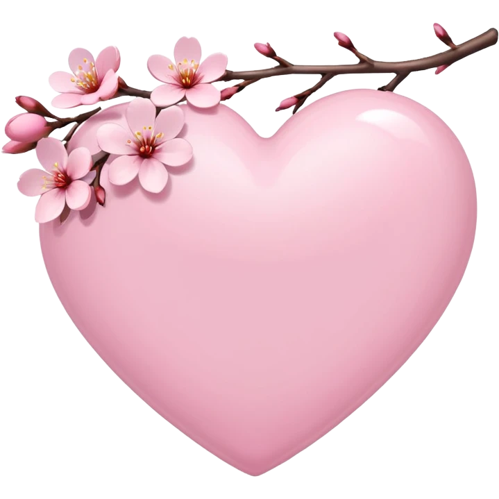 white heart with a sakura branch emoji