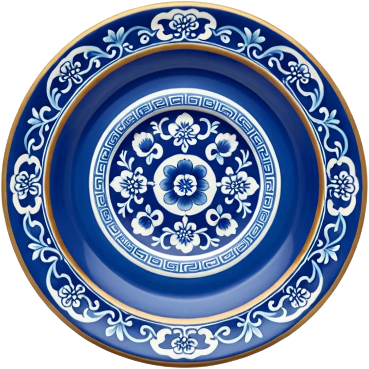 antique chinese plate blue emoji