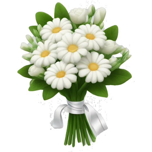 bouquet of all white flowers emoji