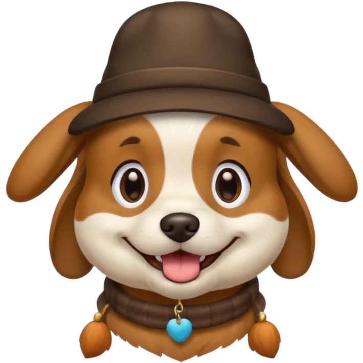 Dog wearing a hat emoji