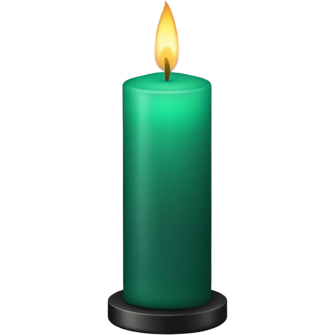 dark emerald candle in stand emoji