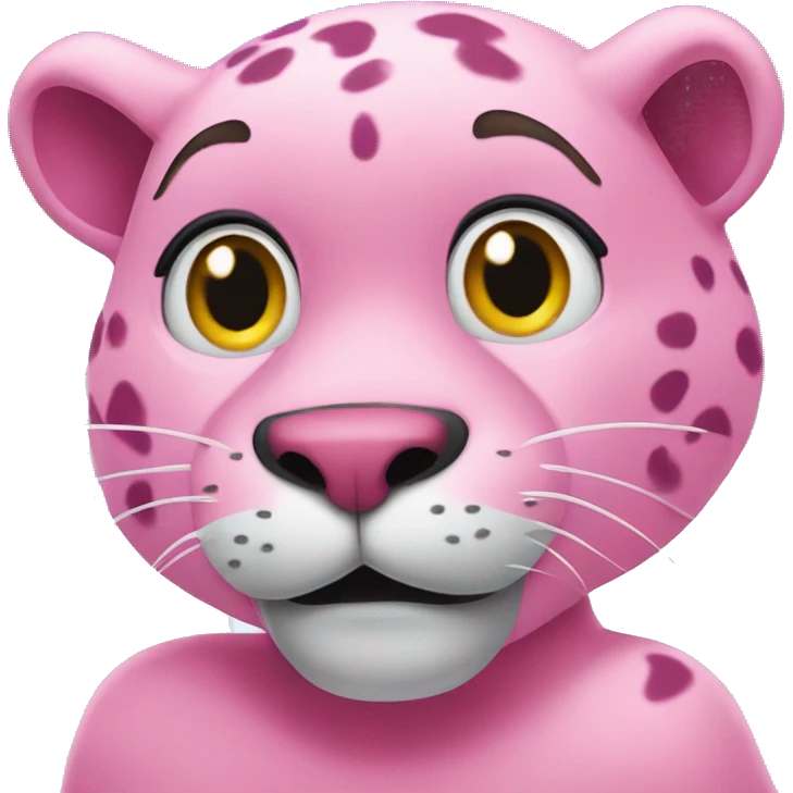 The Pink Panther on the ice emoji