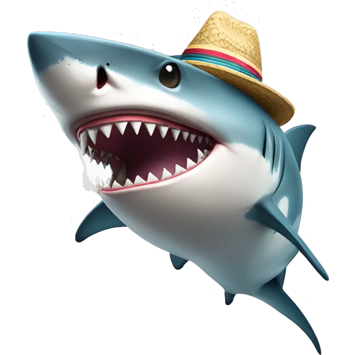 Shark with sombrero emoji