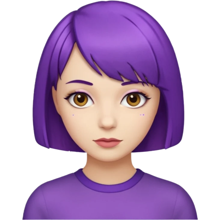 Woman purple bob haircut emoji