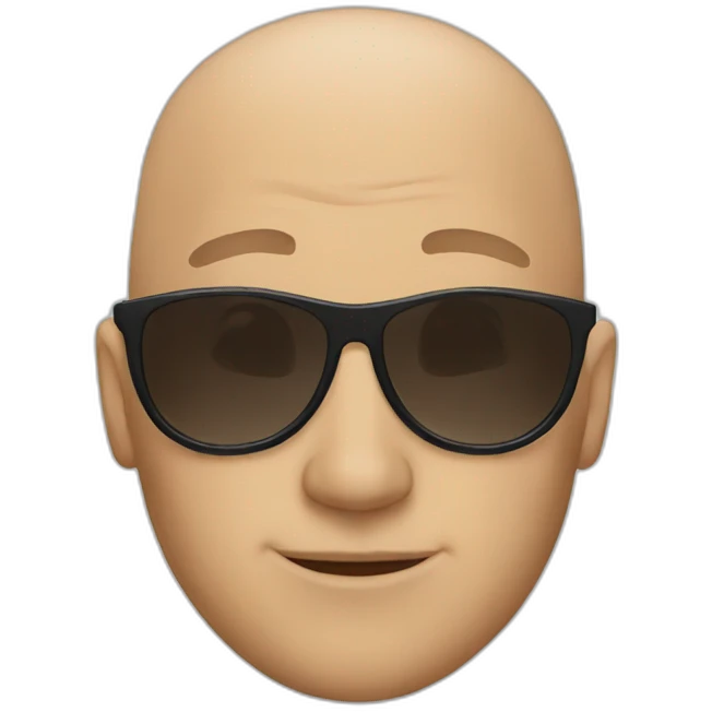 bald guy with sunglasses emoji