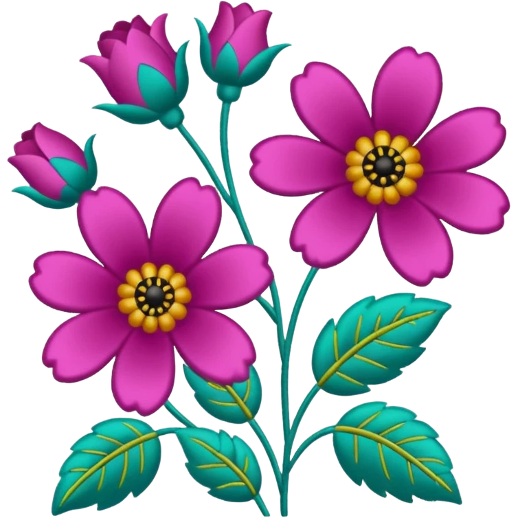 flower patterb embroidery emoji