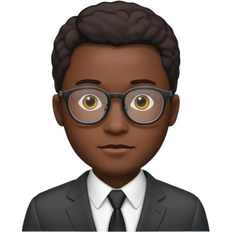 black man in suits wearing glasses emoji