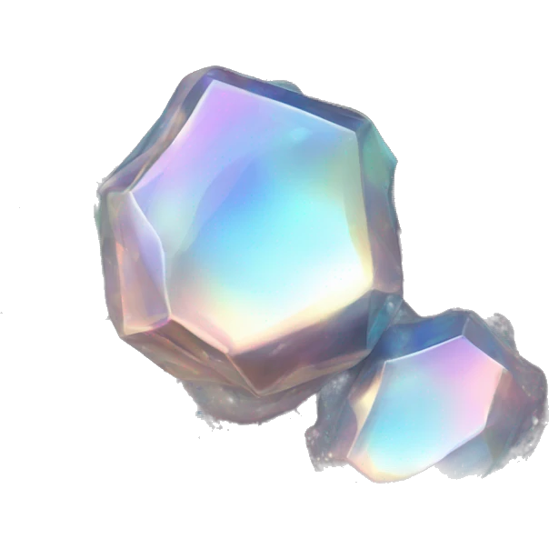 Sparkly glossy Pastel whitish iridescent glass nebula glass crystal cluster emoji