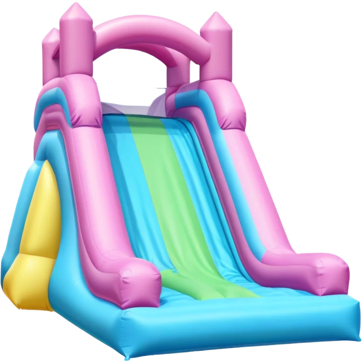 a bouncy inflatable pastel play slide emoji