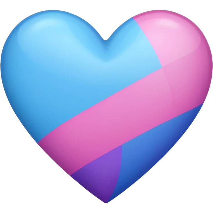 Pink purple blue heart bi flag emoji