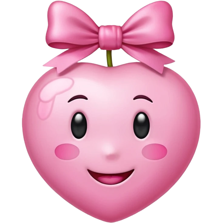 Light Pink cherry emoji with pink bow emoji