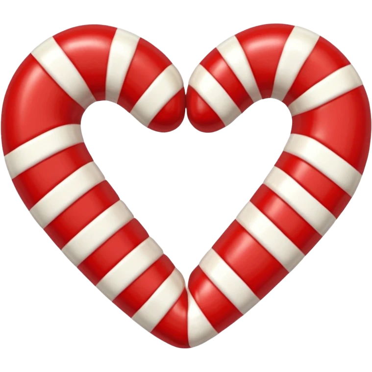 Two long christmas candies making heart shape emoji