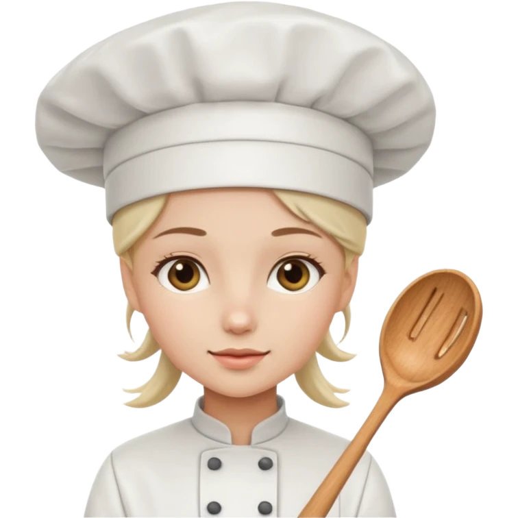 Young female  wearing white chef hat

 emoji