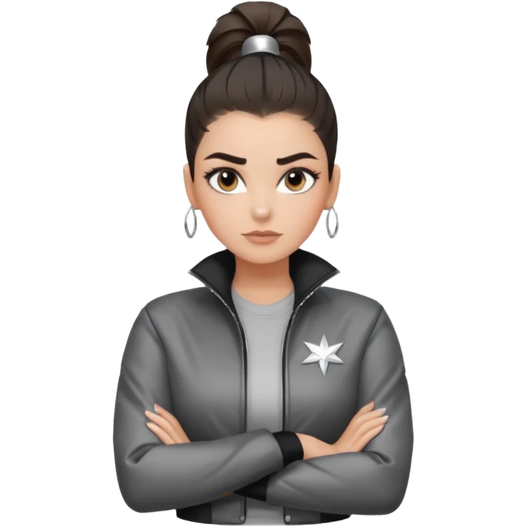 สีตาโทนเทาเท่ ๆ มีประกายคม

คิ้วได้รูป มองแล้วดูสตรอง

ผมหางม้าสูง / ผมสั้นสปอร์ต

เสื้อแจ็กเก็ต / ลุคสตรีทแฟชั่น

ท่าโพสกอดอก / ชูนิ้วโป้ง / เดินมั่น ๆ
ฟีล: Girl Boss, cool beauty, minimal but powerful emoji