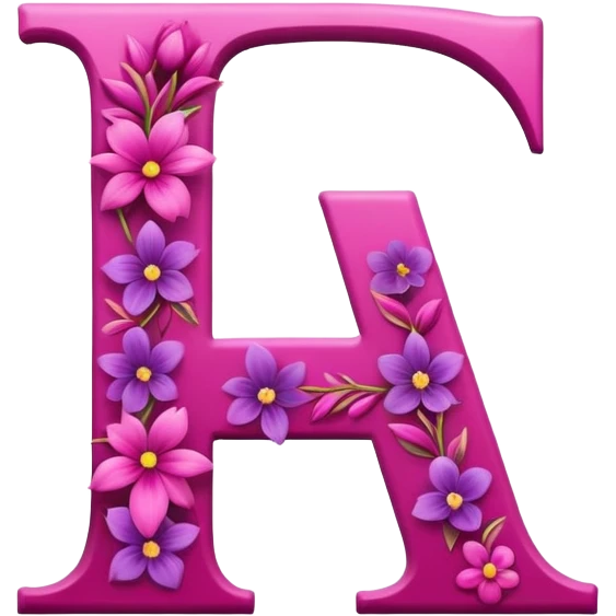 Magenta flowery romantic alphabet letter emoji