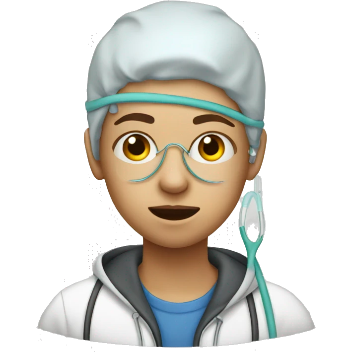 A teenager with a nasal cannula emoji
