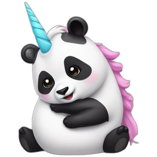 Panda hugging unicorn emoji