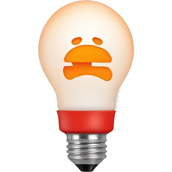 snowman lightbulb  with red shirt and orange vest emoji