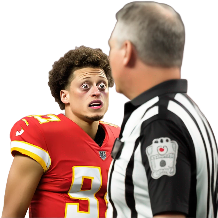 Patrick Mahomes crying to a ref emoji