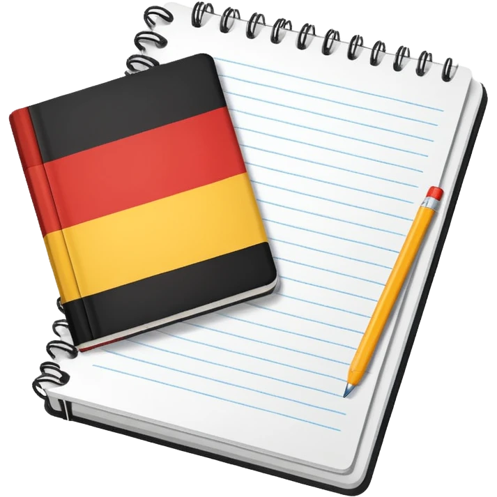 open notebook with German flag on the page emoji
