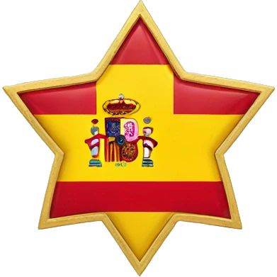Spanish flag as a big gold star emoji